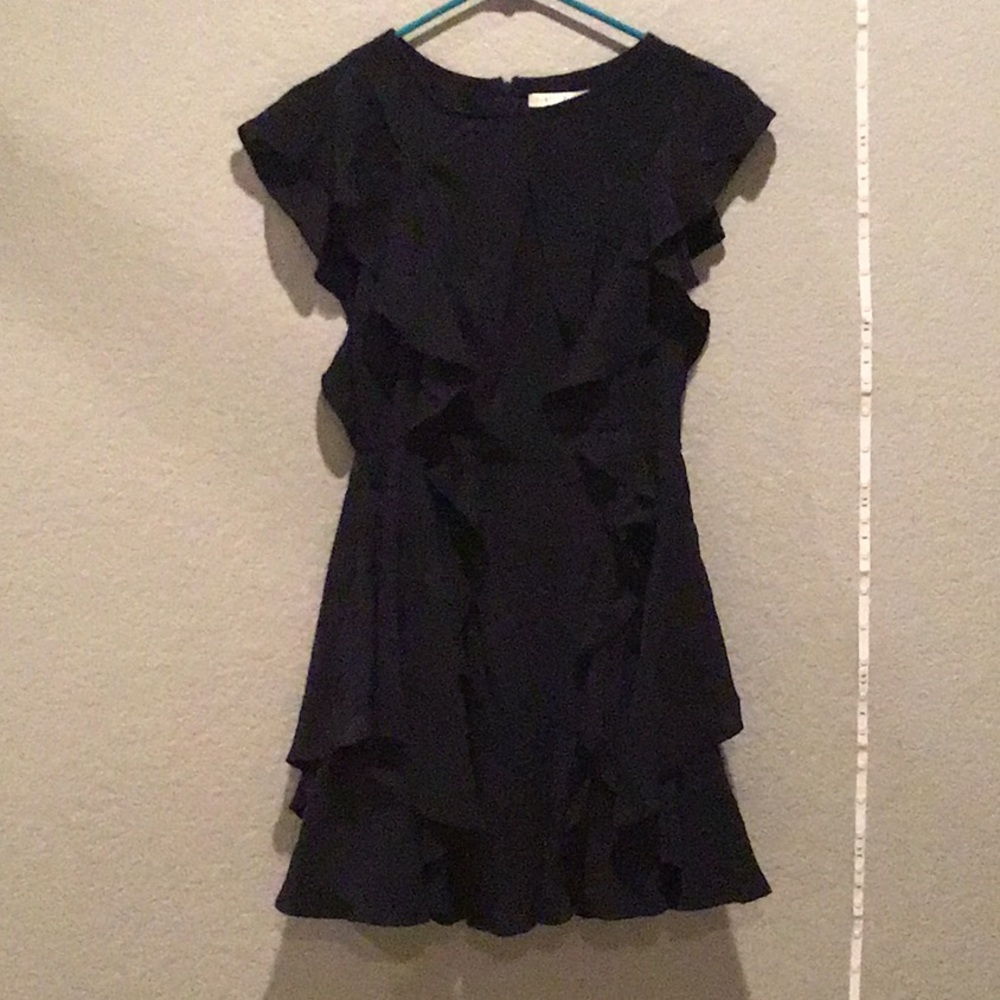 Navy Blue Ruffled Dress